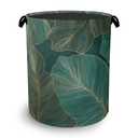 Palm Leaf Golden Laundry Hamper,Tropical Dirty Clothes Laundry Basket with Handles Waterproof Oxford Cloth Storage Basket for College Dorms Bathroom Bedroom 16" x 20.8"