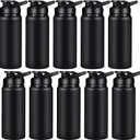 CHENGU Water Bottle Bulk 20 oz Aluminum Reusable Bottles Lightweight Snap Lid Water Cups Easy Carry Leak Proof Travel Tumbler for Gym Sports Camping Hiking Fishing (Black)