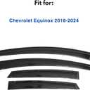 IG Window Visors Fit for 2018-2024 Chevrolet/Chevy Equinox, Out-Channel Rain Guards Vent Wind Deflectors 4PC, Car Accessories for 18-24 Equinox