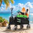 Collapsible Beach Wagon with Big Wheels, 200 L / 440 lb Utility Wagon Cart