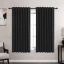 KOUFALL Bathroom Curtains Window,Short Natural Linen Blackout Curtains 45 Inches Long (52"W x 45"L (Pack of 2)