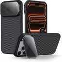 Nillkin for iPhone 17 Pro Max Magnetic Case,Carbon Fiber,Kickstand & Camera Cover Compatible with MagsafeMilitary Grade Drop Tested 6.9 inch Gray
