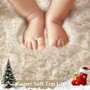 Ophanie 8x10 Area Rugs for Living Room, Upgrade Non-Slip Fluffy Soft Large Shag Bedroom Carpet, Ivory Big Indoor Thick Nursery Rug, Carpets for Boy and Girls Room Dorm Home Decor Aesthetic