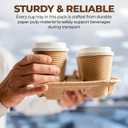 4 Cup Holders Drink Carrier 8-32 oz | 25 Cup Holder Tray Drink Carrier for Delivery Drinks Hot and Cold Beverages To Go Disposable Compostable Pulp Fiber Restaurant Supplies, Coffee Shops, Uber Eats
