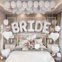 Bride Balloon Decoration Set 40 inch White Bride Heart Balloon with Pearl White Champagne Gold Balloons for Bridal Shower Wedding Engagement Bachelorette Party Decor 62 Pieces