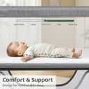 Cowiewie Bassinet Bedside Sleeper, Portable, Breathable, Adjustable Baby Bedside Bassinet for Peaceful Nights, Grey, Crib