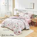 Flysheep Floral Bed in a Bag Twin Size 6 Pieces, Blush Pink and Grey Elegant Flowers Comforter Bedding Set for All Season (1 Comforter, 1 Flat Sheet, 1 Fitted Sheet, 2 Pillow Shams and 1 Pillowcase)