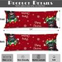 Christmas French Bulldog 20x54 Body Pillow Cover, Frenchie Gifts for Women, Funny Christmas Frenchie Dog Winter Snowflake Decorative Red Long Pillow Cases for Bed Couch (Color 12)