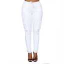 Women's Solid Color Stretch Cargo Joggers Casual Pockets Drawstring Skinny Pants, 2XL