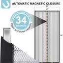 Screen Door Mesh, 38 x 82 Inch Magnetic Screen Door Deluxe Double, 34 Magnets Hands Free Curtain, Keep Bugs Out Let Cool Air to Indoors, Pet and Kid Friendly