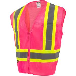 Radians SV22-1 Economy Type O Class 1 Safety Vest (Large, Pink)