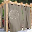 Hiasan Outdoor Curtains for Patio Waterproof, 54 x 96 inch - Privacy Grommet Outside Curtains for Gazebo/Porch/Pergola/Cabana, 1 Panel and Sewn with 2 Tiebacks, Taupe