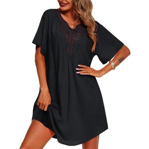 Supnier Womens Bathing Suit Cover Ups Lace Crochet V Neck Summer Beach Swimsuit Coverup Dress (Large)