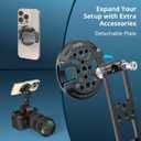 SMALLRIG Magnetic Metal Phone Mount with Cold Shoe Mount, Adjustable Rotatable Phone Tripod Holder Adapter for iPhone 17/16/15, Camera Monitoring, Tripods, Stabilizers - 5156