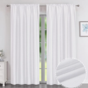 Chyhomenyc Uptown Faux Silk White Curtains 84 Inch Length 2 Panels for Bedroom, Light Filtering Soft Shiny Fabric Rod Pocket Window Drapes for Living Room, Each 40x84 Inches, 7 FT
