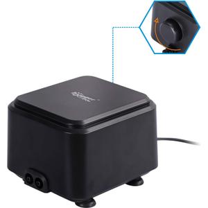 Hygger Quiet <30dB Aquarium Air Pump, Adjustable Low Decibel Oxygen Fish Tank Pump 2 Air Outlets Ultra Silent Powerful Aerator Pump with Accessories Max 80GPH/160GPH/255GPH(5W, Up to 150Gallon)