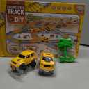 Kids Toys 253 PCS Construction Race Tracks Toy for 3 4 5 6 7 8 Year Old Boys Girls, 5 PCS Construction Truck Car and Flexible Track Play Set Create A Engineering Road Games Toddler Toys Birthday Gifts