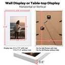 KINLINK A3 Picture Frame White Set of 2, Wooden Photo Frames Matted A4 with Plexiglass for A4 with Mat or A3 without Mat for Wall Display