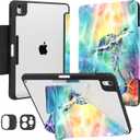 Lokigo New Case for iPad Air 11-inch M2/M3 (2024/2025), iPad Air 5th/4th Generation (2022/2020) 10.9 Inch iPad Case with Pencil Holder -Adjustable Stand,Shockproof,Auto Sleep/Wake Blue Turtle