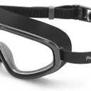 Petites Pommes Adult Swim Goggles for Ages 14+ Lightweight Silicone, Anti-Fog Wide Lens, Hair-Safe Buckle, Cotton Pouch