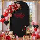 Black Arch Backdrop Cover, 6FT Spandex Fitted Wedding Arch Stand Covers Round Top Chiara Stretchy Arch Backdrop Cover for Christmas Birthday Party Ceremony Banquet Decoration