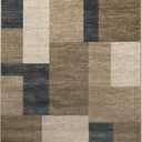 SUPERIOR Clifton Indoor Plush Area Rug, Easy Clean, 4'x6', Beige-Blue Z