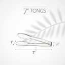[Clear Tongs 7.5'' Inches] Plasticpro 7.5'' Serving Tongs Heavy Duty Reusable Kitchen and BBQ Clear Serving Tong for party's, Caterings, Events, Buffet, Weddings, And every Day use Pack of 12