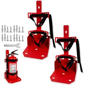 Fire Extinguisher Wall Mount Bracket for 20LB ABC, 10-15LB CO2 (2PCS,Red)