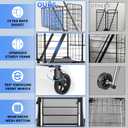 450lbs Capacity Shopping Cart,Upgrade Huge Grocery Cart on Wheels,Heavy Duty Foldable Utility Shopping Carts with Double Basket and 360 Rolling Swivel Wheels for Groceries Laundry Transport 1