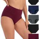INNERSY Women's Underwear Cotton Briefs High Waisted Breathable Panties 5 Pack 2XL