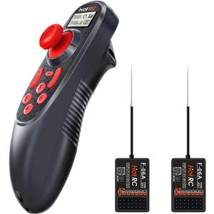 HOTRC DS-600 6CH 2.4GHz RC Transmitter and Receiver Remote Controller with DS 600 PWM 6 Channel Receiver for RC Boat (w/ 2 receiver)