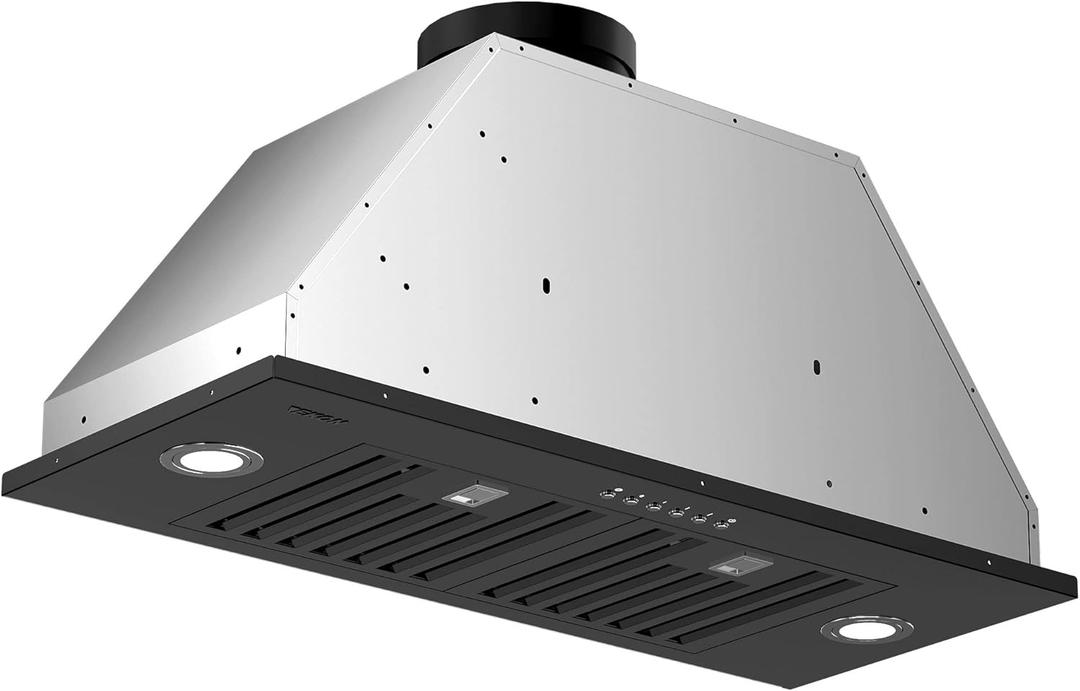 Range Hood Insert, EKON NAB01-30IN Black 900CFM Built-in Range Hoods Ducted/Ductless with 4-Speed Soft Touch Panel Control/Dishwasher-safe Filters, Kitchen Hoods for Over Kitchen Stove
