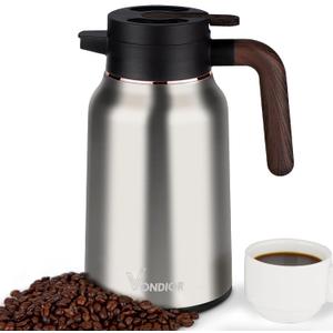 Vondior Coffee Carafe 51oz - 36 Hours Thermal Coffee Thermos- Insulated 304 Stainless Steel Hot Beverage Dispenser - Coffee Carafes For Keeping Hot/Cold Coffee, Tea, Water, Drink Dispenser for Parties (Red)