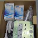 Yostyle Table Lamp Bedside Lamp with 4 USB Ports and AC Power Outlets, Alarm Clock Base w/ 5Ft Extension Cord, Square Oatmeal Fabric Lampshade Modern Accent Nightstand Lamps for Bedrooms Living Room