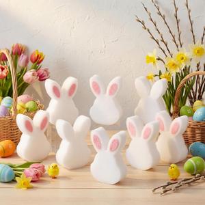 Tioncy 12 Pack Kitchen Sponges Bulk Dual Sided Scrubber Sponges Dishwashing Kitchen Cleaning Accessories for Household Supplies(Easter Bunny,White, Pink)