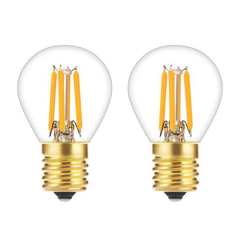 Tsunetani-S11 LED Bulb Filament 4W Equivalent to 40 Watt Incandescent Appliance Bulb- E17 Intermediate Base Mini Globe Light Bulbs 2700K Warm White for Cabinet, Closet, Exit Sign Light Bulb - 2Pack