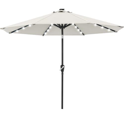 ABCCANOPY Durable Solar Led Patio Umbrellas with 24LED Lights 7.5FT (Creamy White)