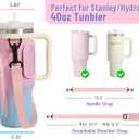 DLOCCOLD Water Bottle Carrier Bag with Phone Pocket for 40 oz Tumbler, Water Bottle Holder with Adjustable Shoulder & Handheld Strap, Carrier Sling Bag for Water Bottle Walking Camping Travelling (Garden Sketch)