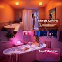 Magastar IP68 Rechargeable Shower Lights with Remote, 4400mAh Long Battery Life,400 LM,3CCT White & 16 RGB Colors,3 Timers,Waterproof Inside Shower Lamp or Bathroom, Bedroom, Party Mood Lighting