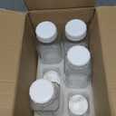 8 Pack 16 Oz Reusable Glass Milk Bottles w 100% Airtight Heavy Duty SCREW Lid & 2 Pour Spouts - Glass Juice Bottles w Capacity Mark - Beverage Drinking Jar Juice Container Breast Milk(Extra 2 Lids)