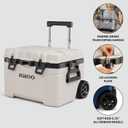 Igloo Trailmate 52Qt Wheeled Cooler, Insulated Hard Shell Ice Chest, Bone, 1664 Ounces
