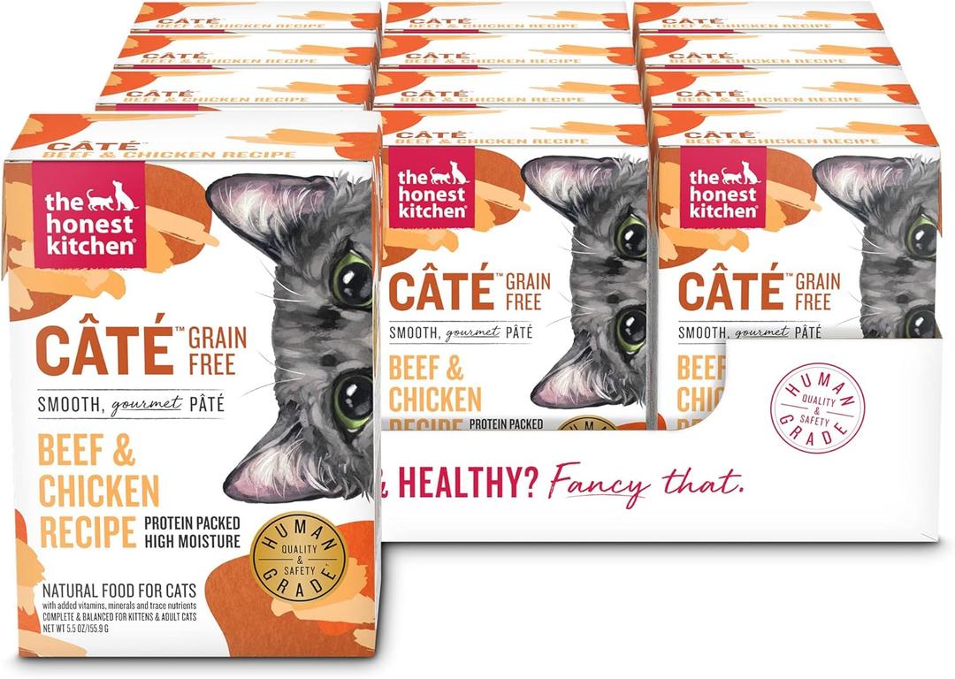 The Honest Kitchen Ct Grain Free Beef & Chicken Pt Wet Cat Food, 5.5 oz (Pack of 12), EXP 29/OCT/2026