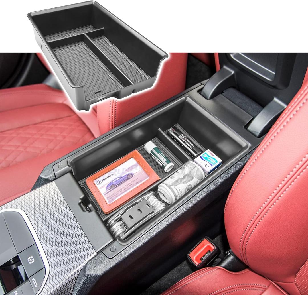 RUNROAD Center Console Organizer Compatible with BMW 3 Series G20/G21 2019-2025 and 4 Series G22/G23/i4 2021-2025 Accessories, Insert Console Tray Armrest Storage Box ABS Coin Holder, Black