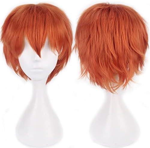 Kediciz Holiday Wig Anime Costume Cosplay Wigs Short Anti-alice Synthetic Party Hair for Women Men Boy Teens + Free Cap (Orange)