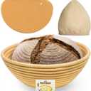 9 Inch Bread Banneton Proofing Basket - Baking Bowl Dough Gifts for Bakers Proving Baskets for Sourdough Bread Scraper Tool Starter Proofing