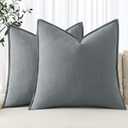 MIULEE Decorative Linen Pillow Covers 20x20 Inch Farmhouse​ ​Neutral Couch Throw Pillows for Bed Pack of 2 Accent Modern Pillowcase Sofa Livingroom Home Decor