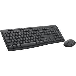 Logitech MK295 Wireless Keyboard Mouse Set - SilentTouch, Numeric Keypad, Shortcut Buttons, Optical, Nano USB Receiver, Zero Latency Wireless Mouse, -90% Noise, Belgian AZERTZ Keyboard - Grey