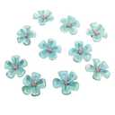 10 PCS 3D Flower Ceramic Tiles,1.6" Handmade Procelain Ceramic Flowers for Artwork,Fish Tank,Vases,Living Room, Dining Table,Office, Home Floral Decor (Single-Flowered Iridescent Blue)