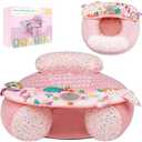 Alaoo Inflatable Baby Chair, Baby seat for 3-36 Months, Portable Infant Air Pump Sit, Baby Seats for Sitting up with Detachable Play Tray, Suitable for Outdoor Indoor, Pink