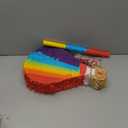 Wettarn 16" x 11" Inches Piata for Birthday Party Rainbow Hot Air Balloon Colorful Piata with Stick, Paper Blindfold and Confetti for Kids Girls Boys Birthday Baby Shower Party Supplies